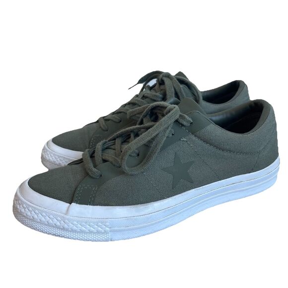 Converse One Star Canvas Ox Olive Green Shoes Size Men 6 Women's 8 - Picture 1 of 14